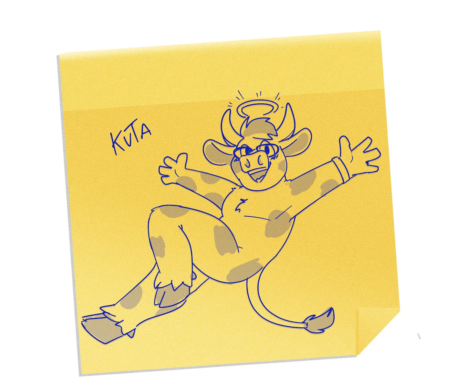 Full body sticky note sketch